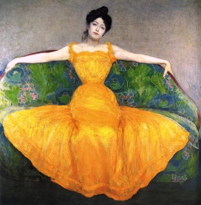 Mulher, em, um, vestido amarelo de Max Kurzweil